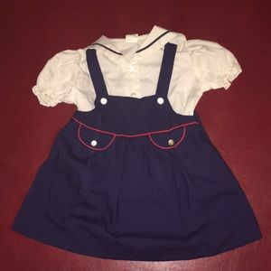 😍Vintage Girl’s 2 piece 2T sailor outfit Nautical